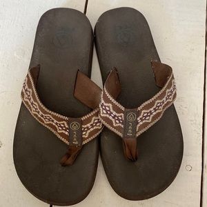 Reef brown flip flops